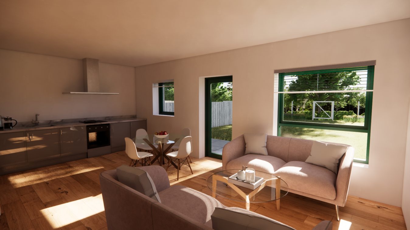 Terrace home open-plan interior