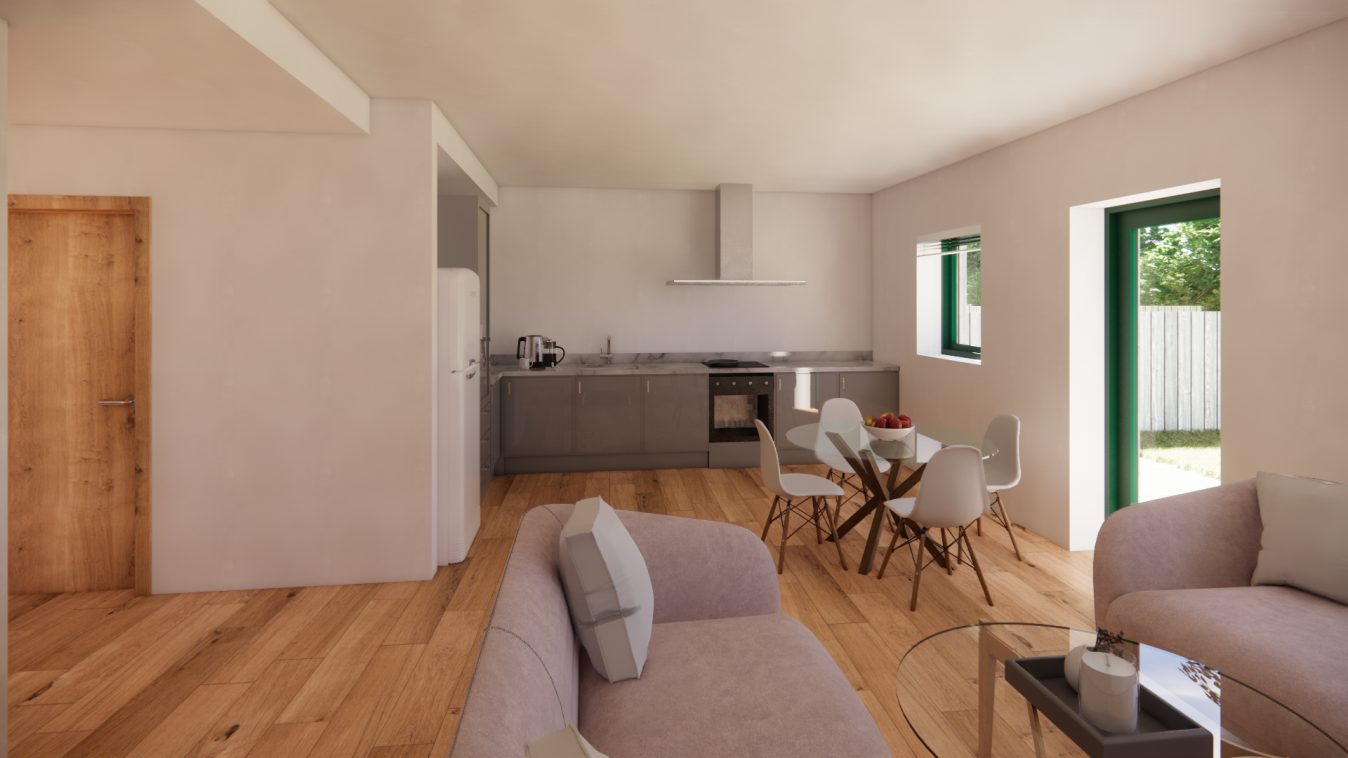 Open plan kitchen and living room
