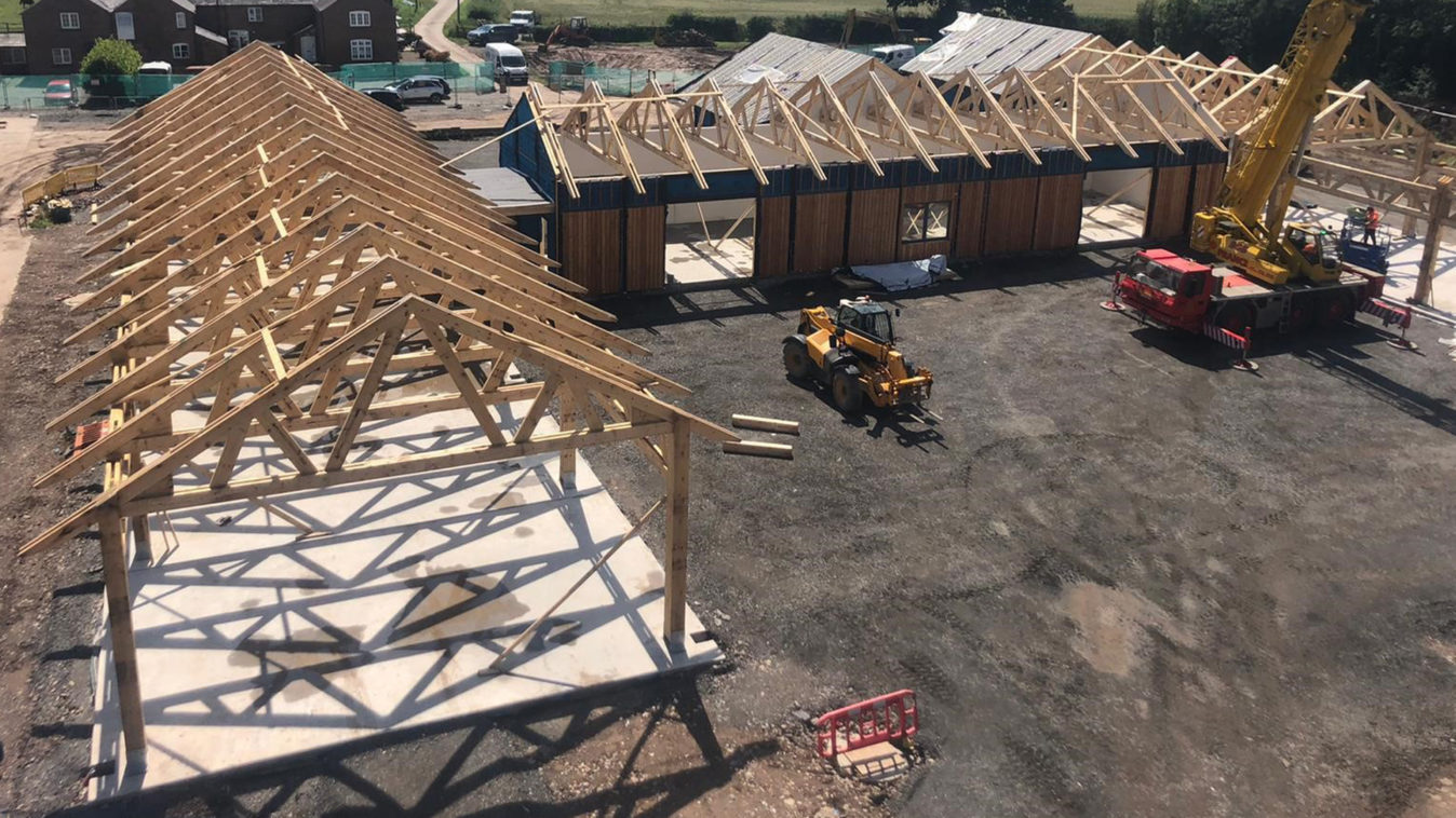Firewood processing, Insulated joinery workshop and sawmill under construction